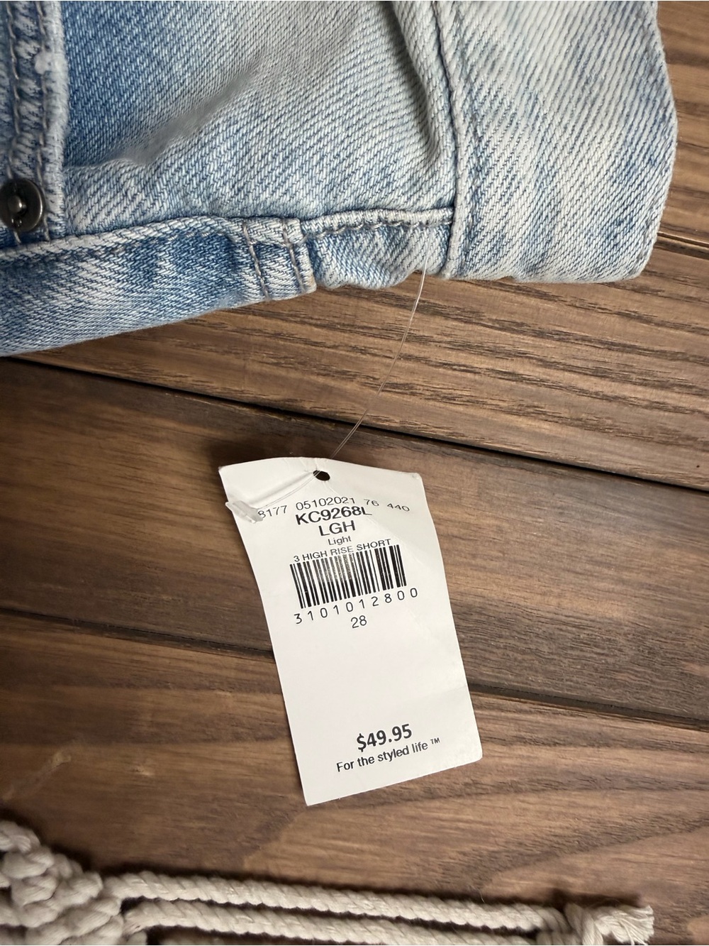 KanCan Light Blue Distressed Denim Shorts - Picture 2 of 4